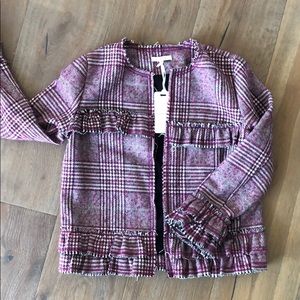 Pleione ruffle plaid jacket